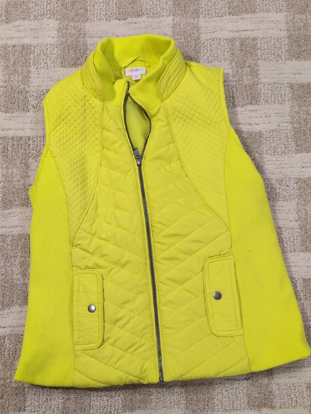 LuLaRoe Yellow Zip-Up Vest Size M